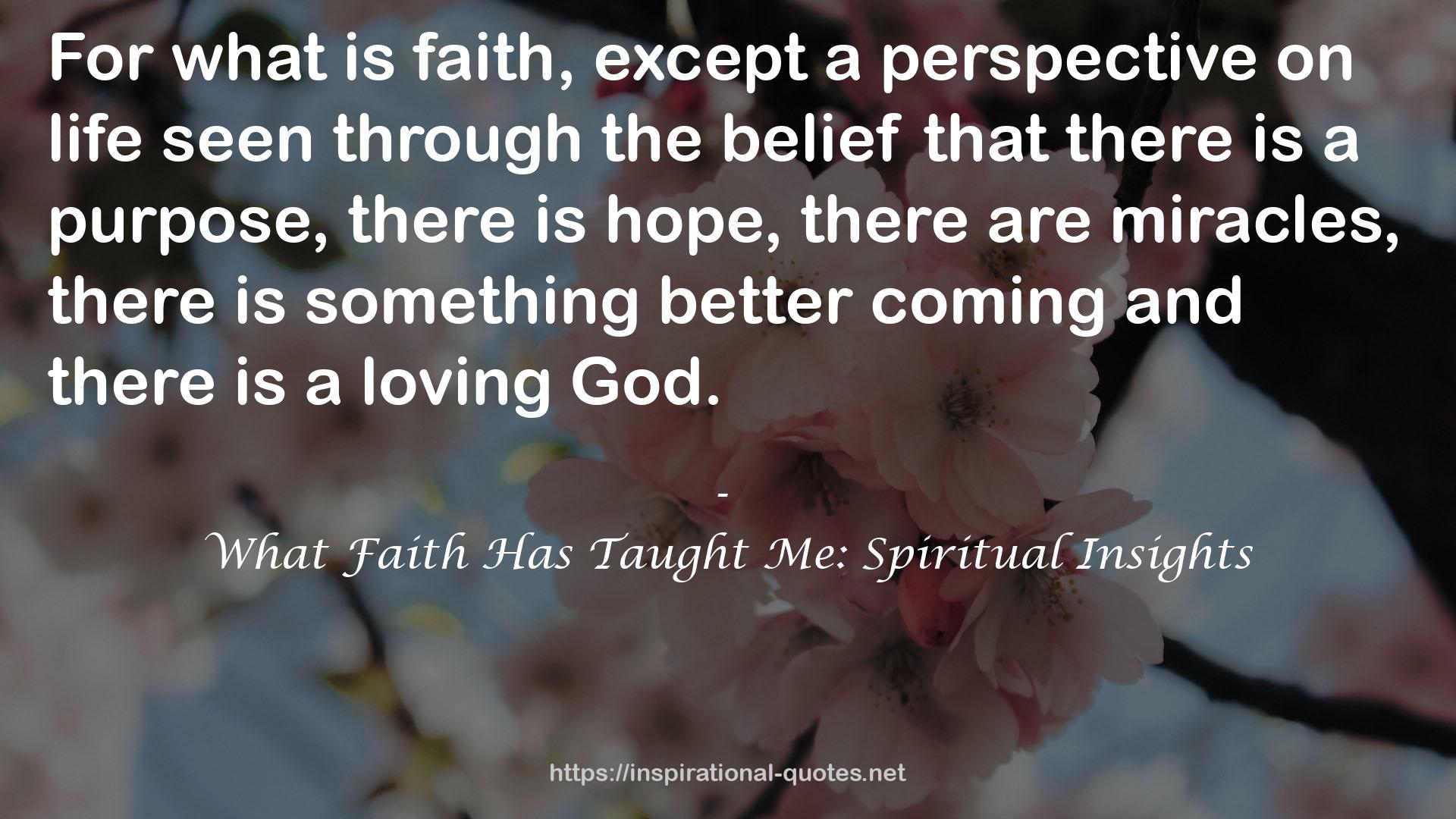 What Faith Has Taught Me: Spiritual Insights QUOTES