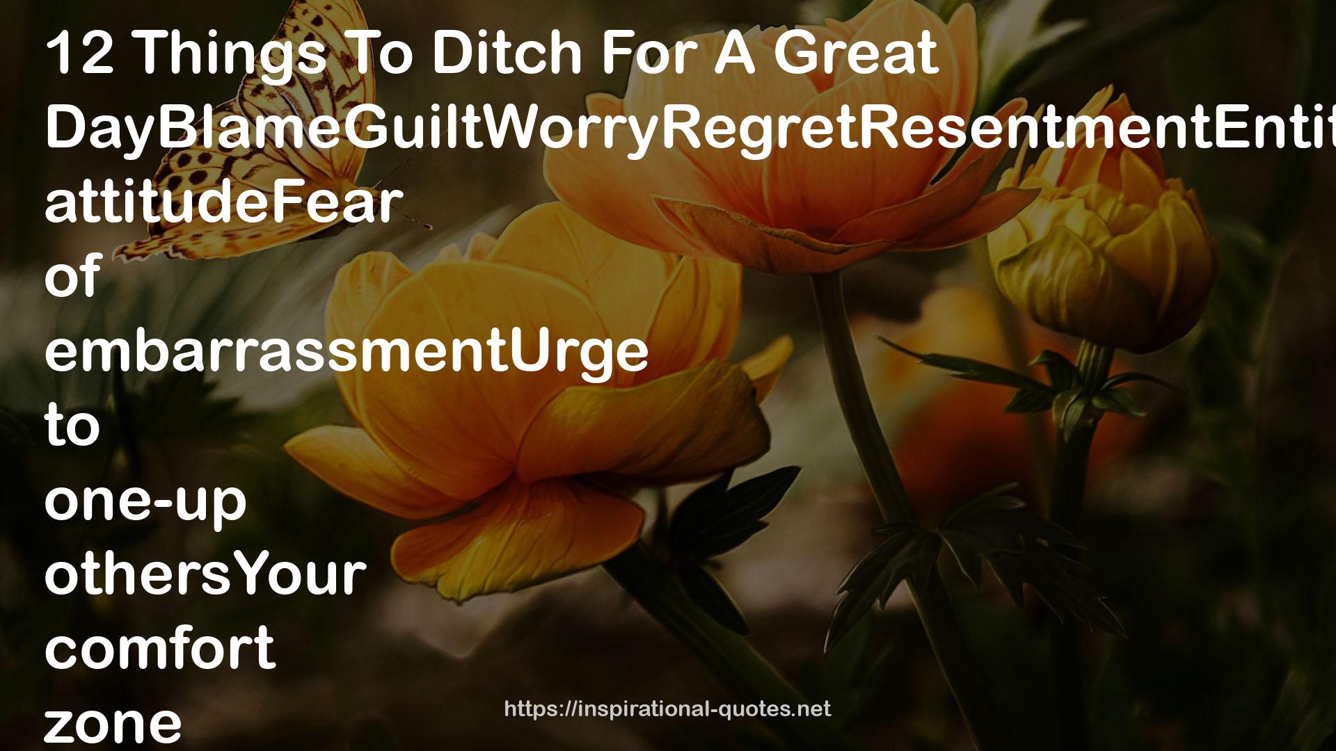 A Great DayBlameGuiltWorryRegretResentmentEntitlementSelf-pityLazinessNegative  QUOTES