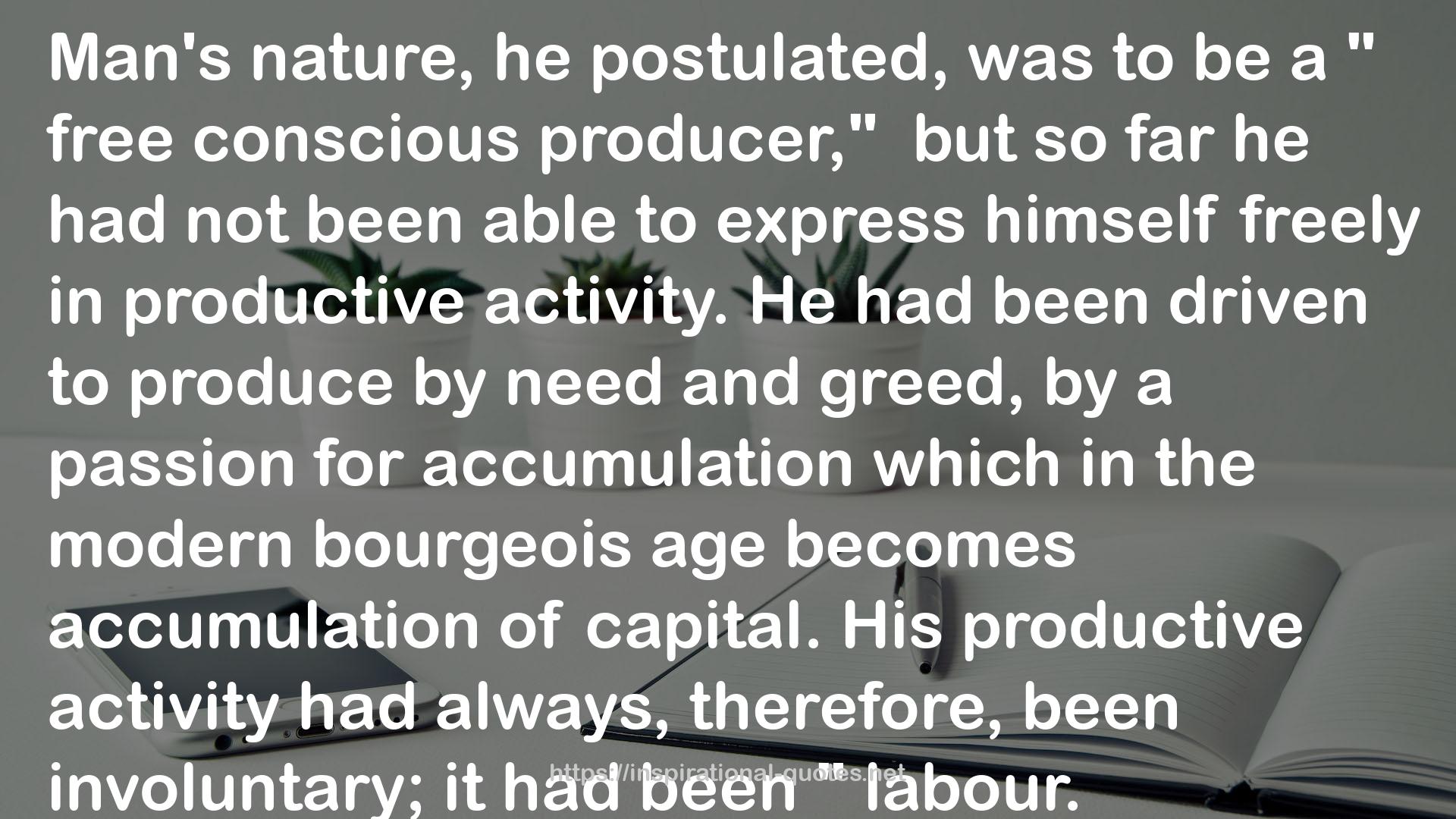 the modern bourgeois age  QUOTES