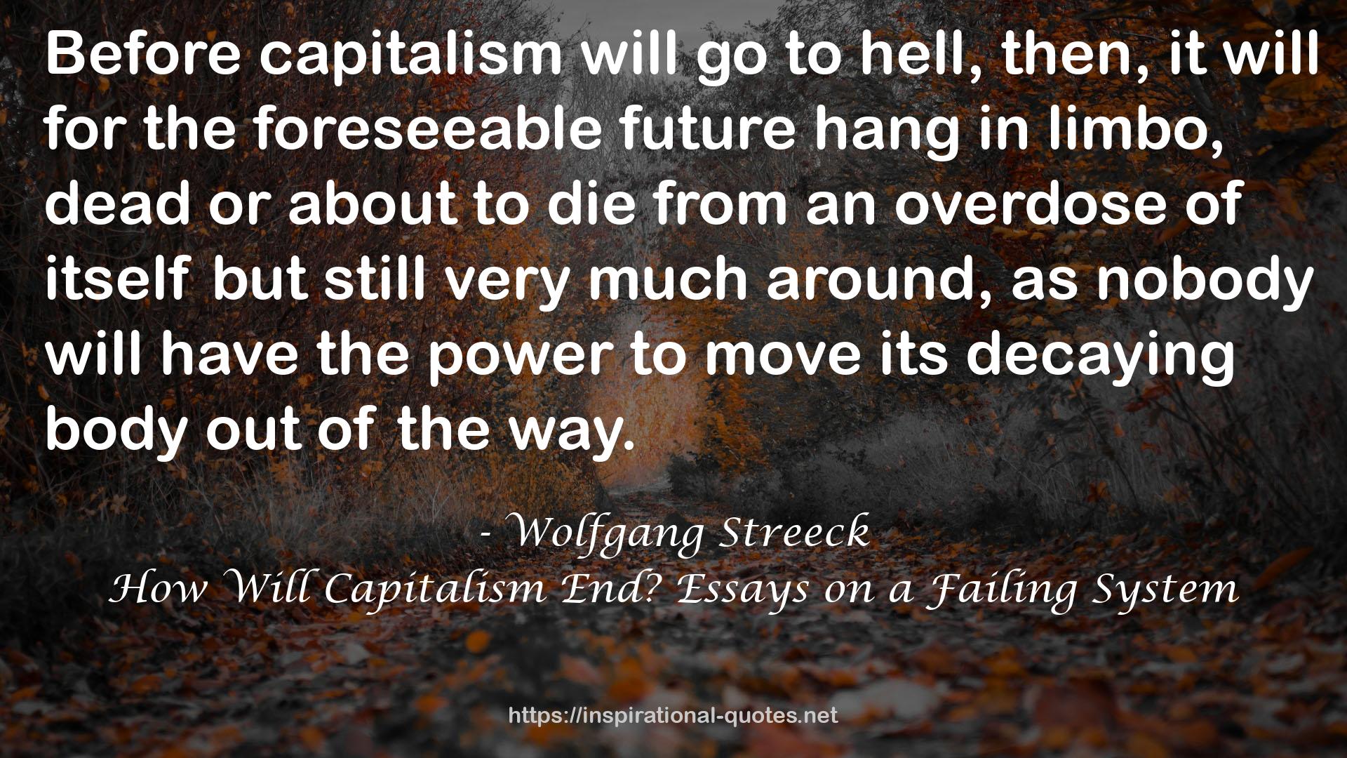 How Will Capitalism End? Essays on a Failing System QUOTES