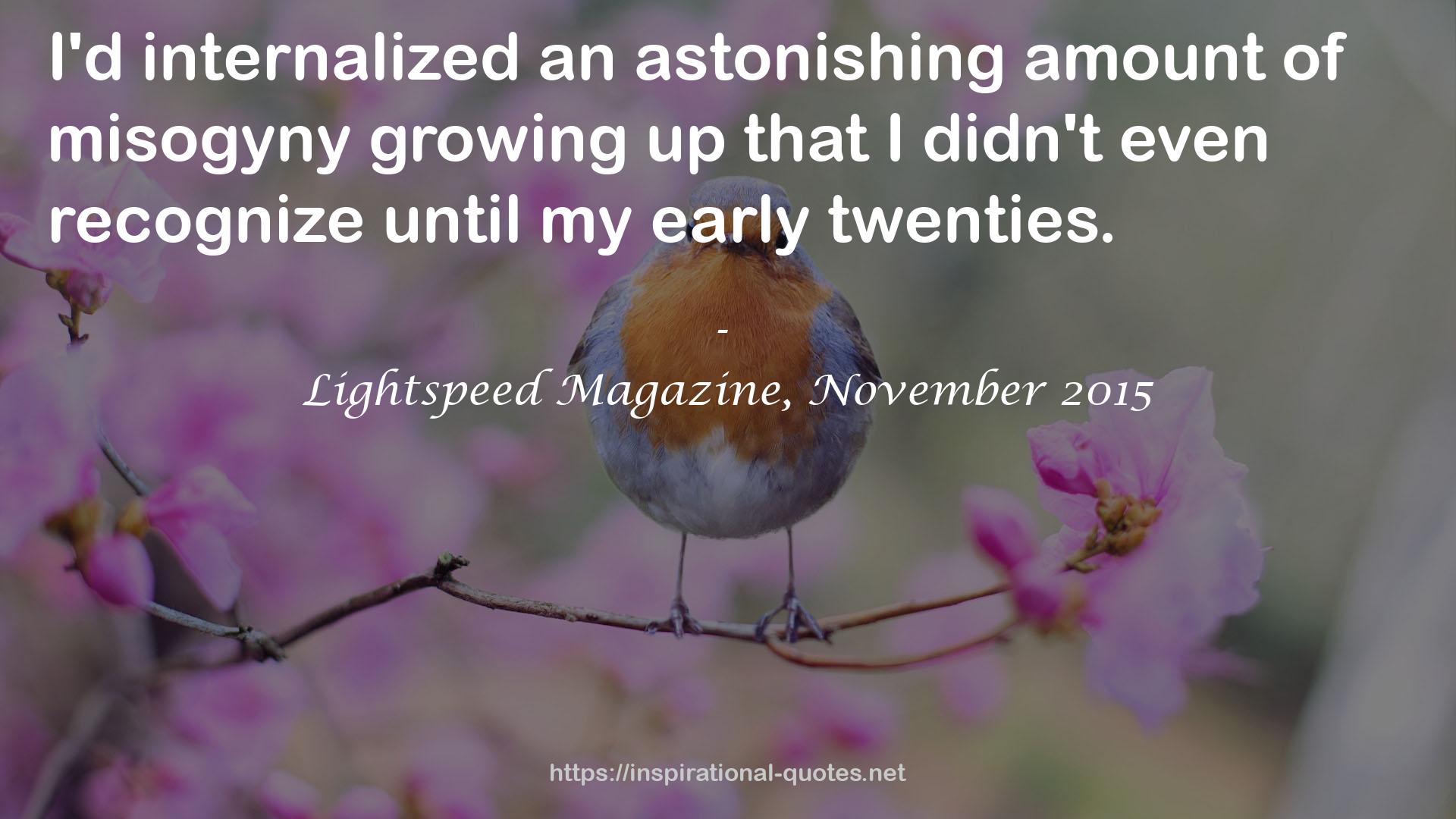 Lightspeed Magazine, November 2015 QUOTES