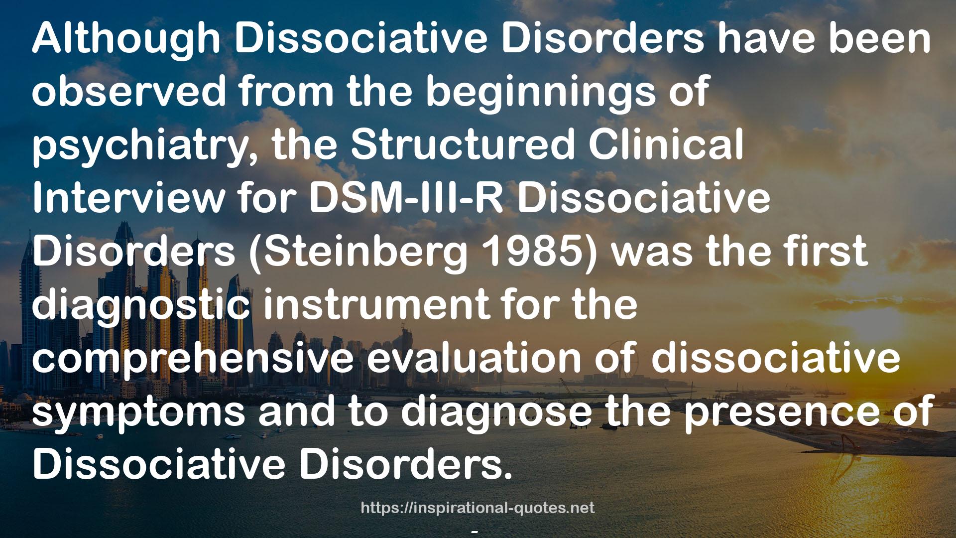 Structured Clinical Interview for Dsm-Iv(r) Dissociative Disorders (Scid-D-R) QUOTES