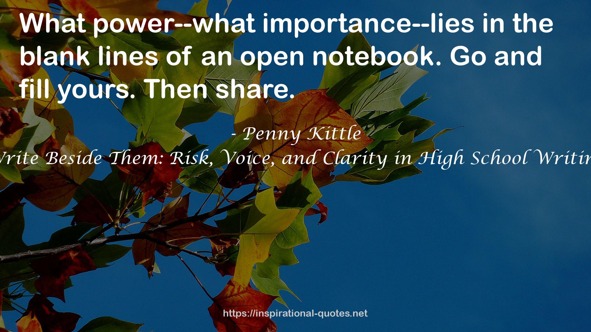Write Beside Them: Risk, Voice, and Clarity in High School Writing QUOTES