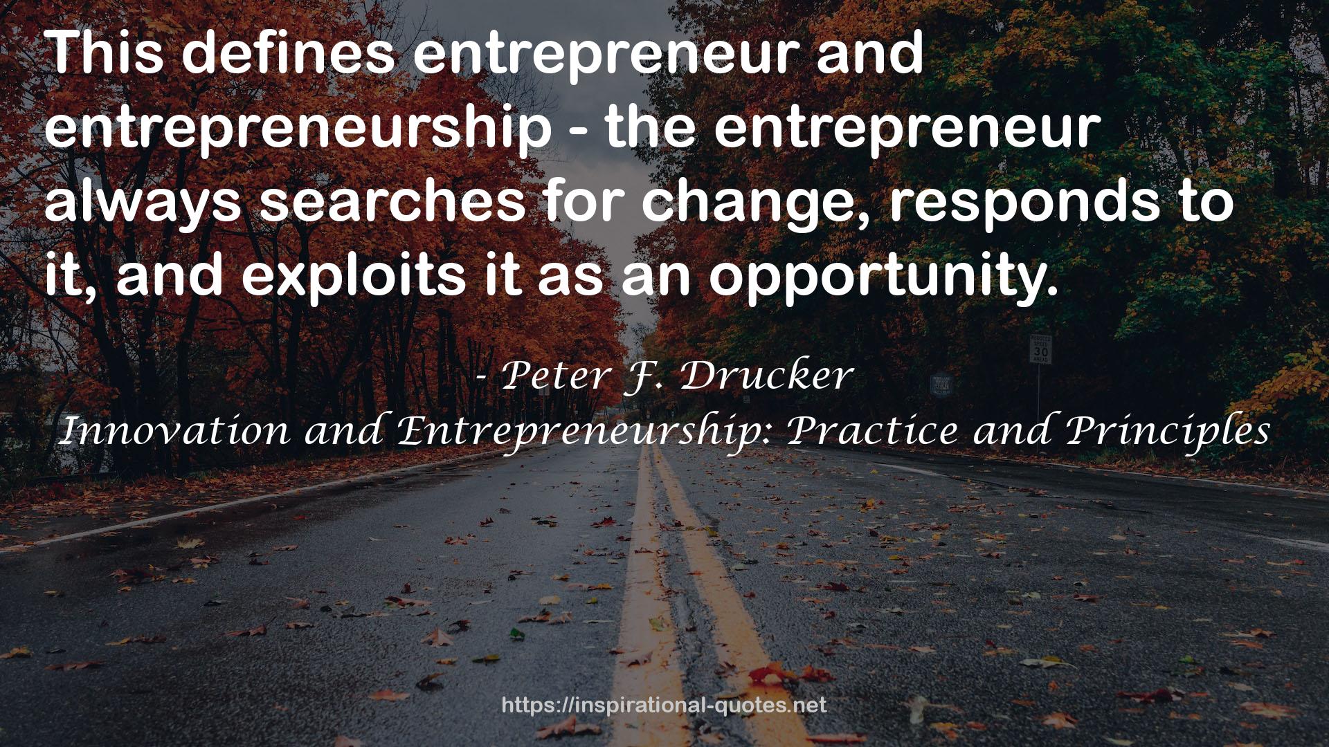 Innovation and Entrepreneurship: Practice and Principles QUOTES