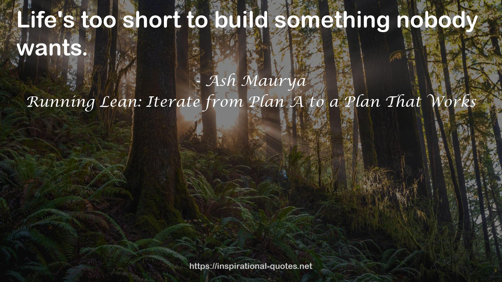 Running Lean: Iterate from Plan A to a Plan That Works QUOTES