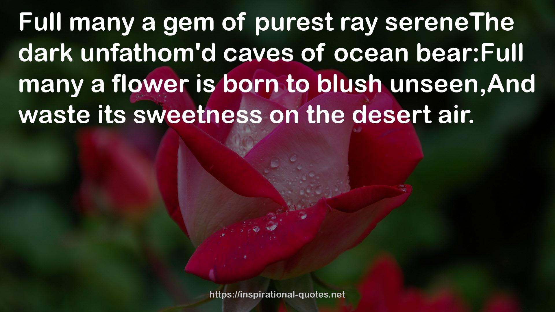 purest ray sereneThe dark unfathom'd caves  QUOTES