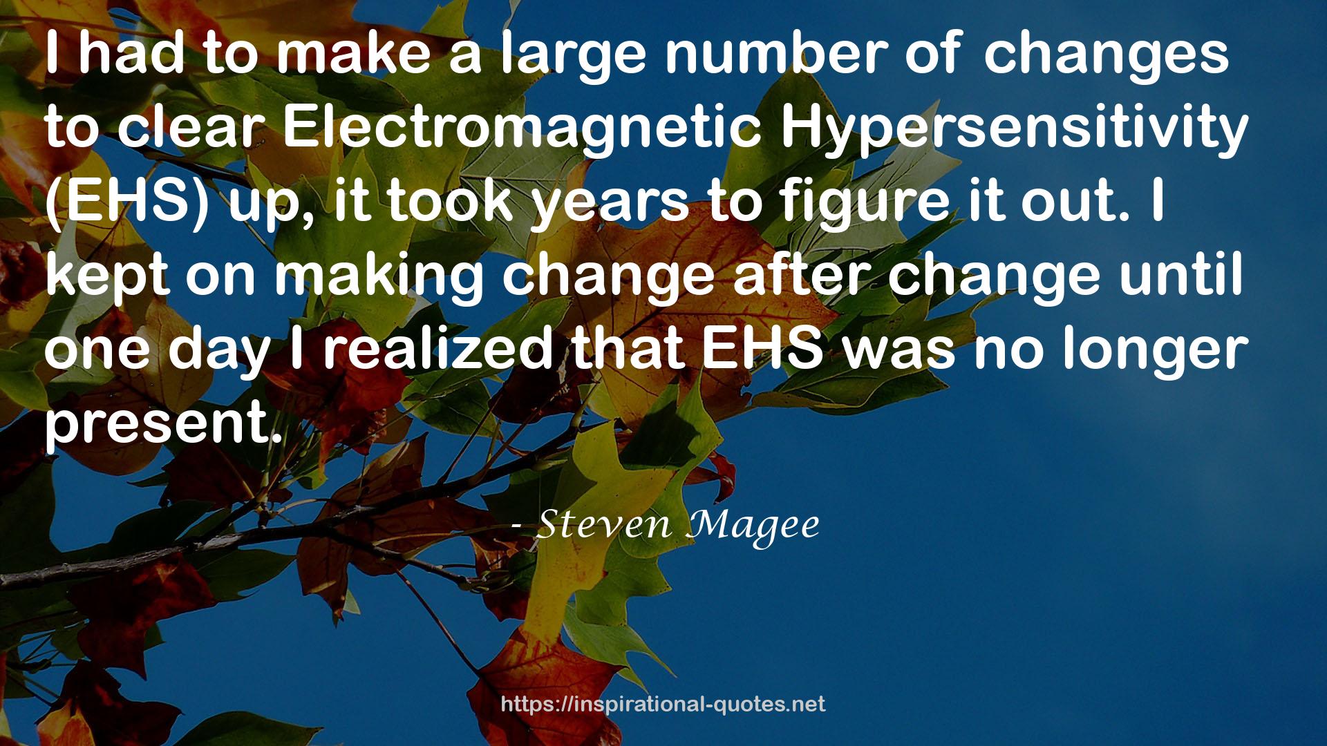 to clear Electromagnetic Hypersensitivity  QUOTES