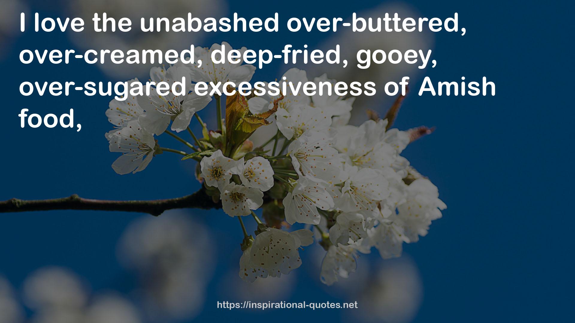 the unabashed over-buttered, over-creamed, deep-fried, gooey, over-sugared excessiveness  QUOTES