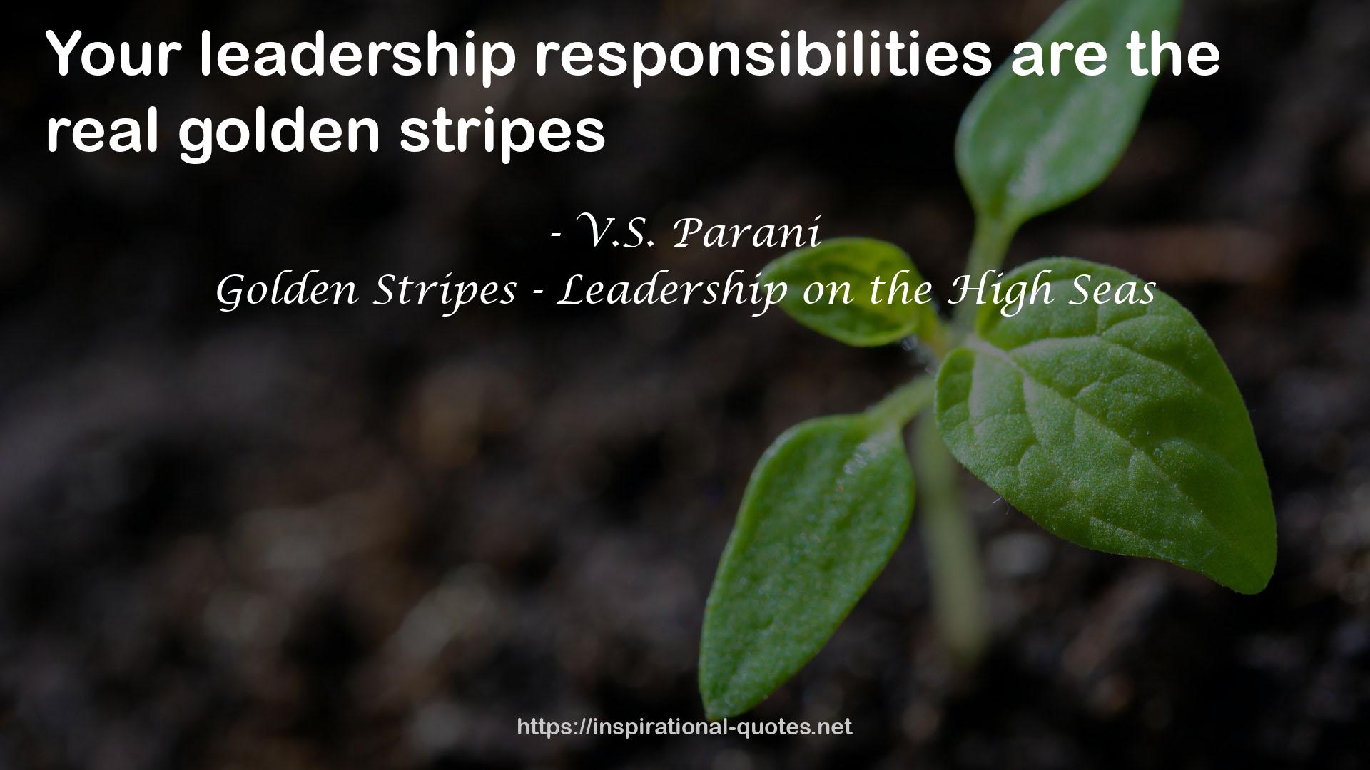 Golden Stripes - Leadership on the High Seas QUOTES