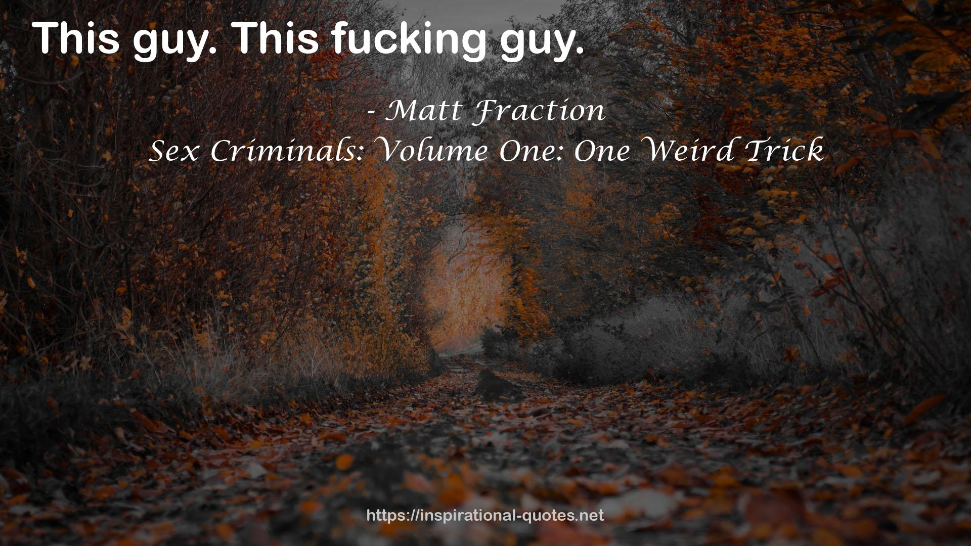 Sex Criminals: Volume One: One Weird Trick QUOTES