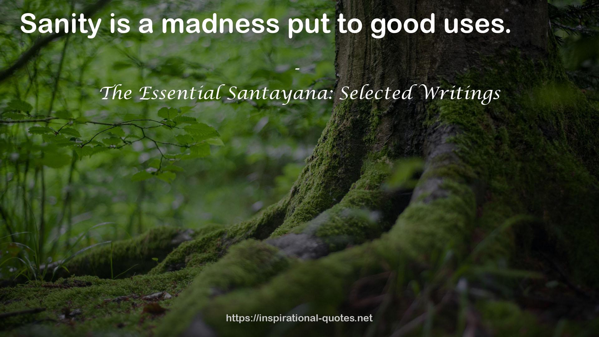 The Essential Santayana: Selected Writings QUOTES