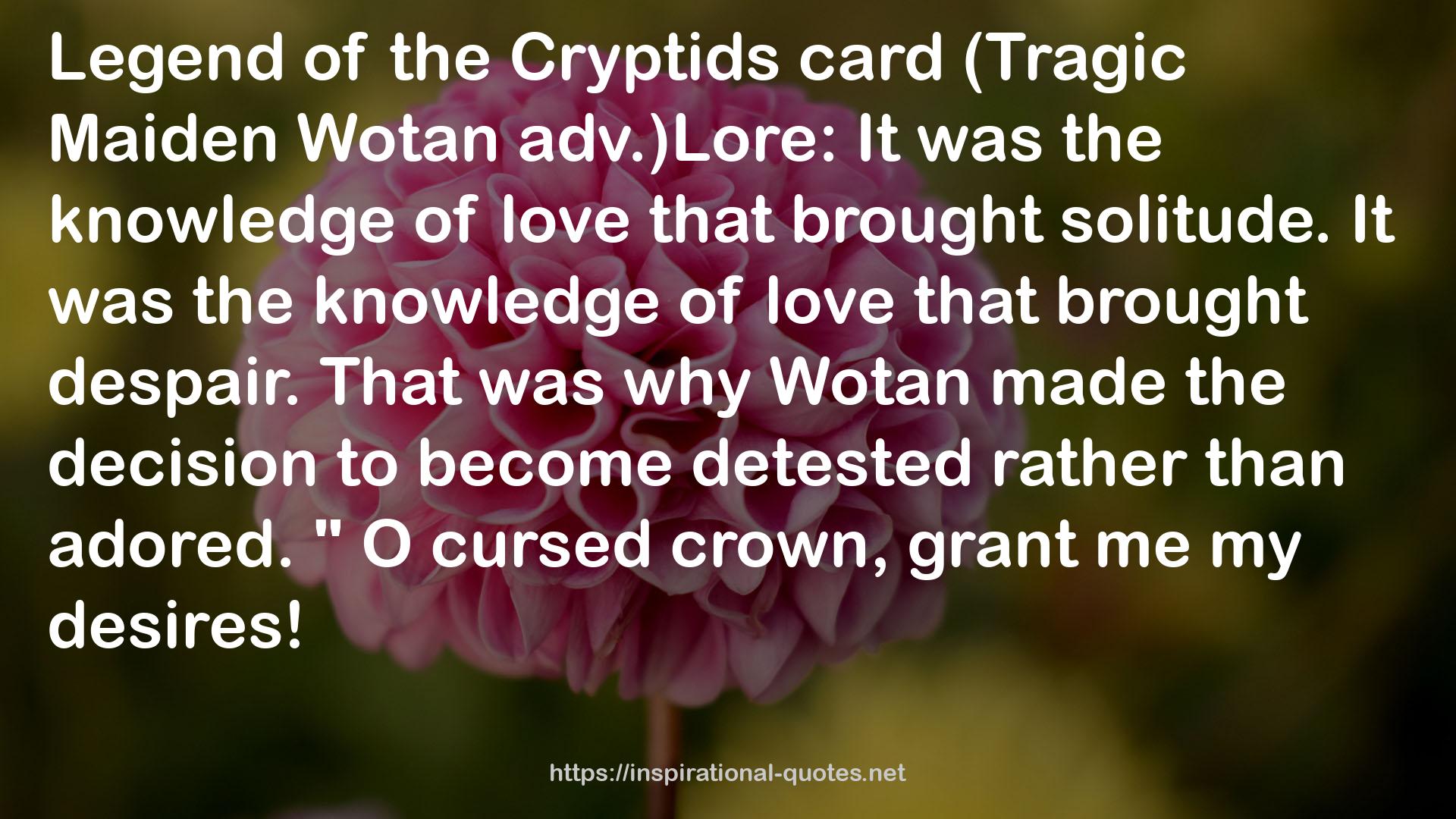 the Cryptids card  QUOTES