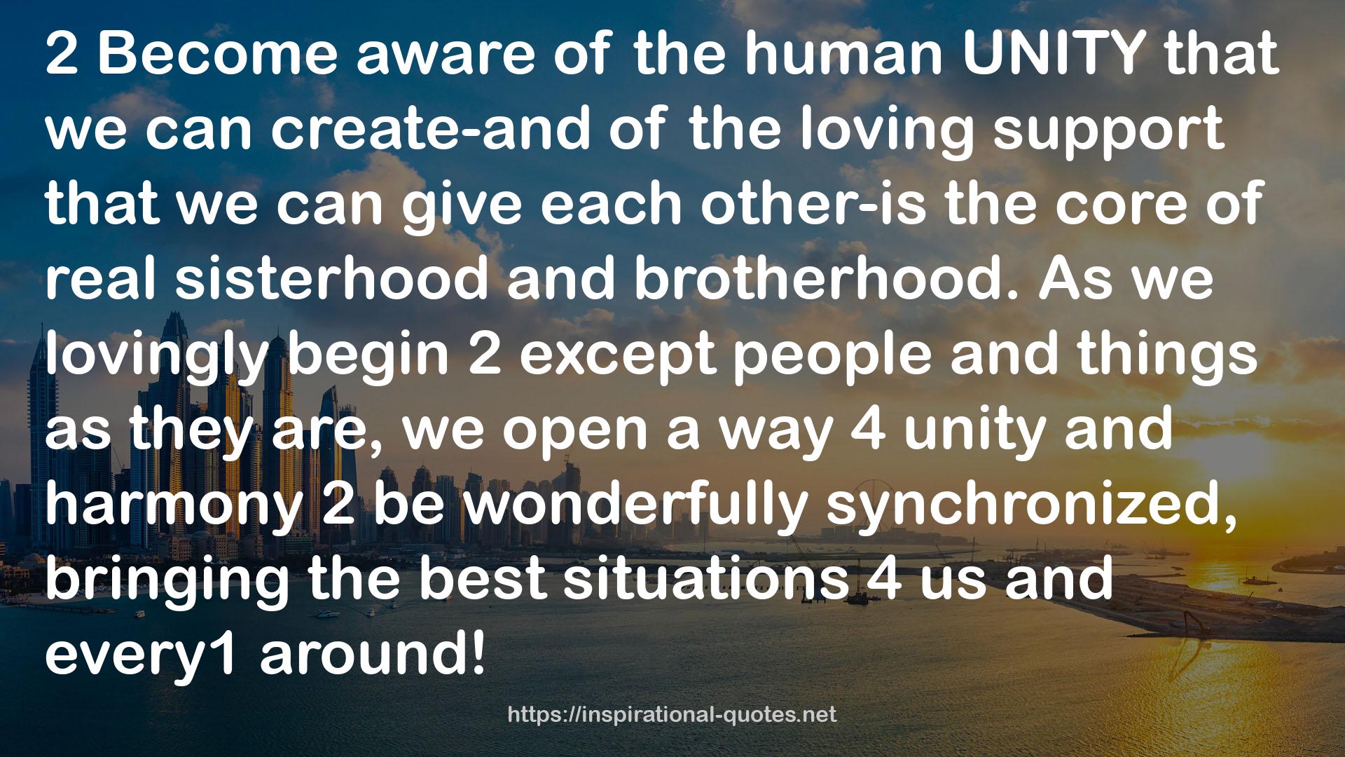 the human UNITY  QUOTES