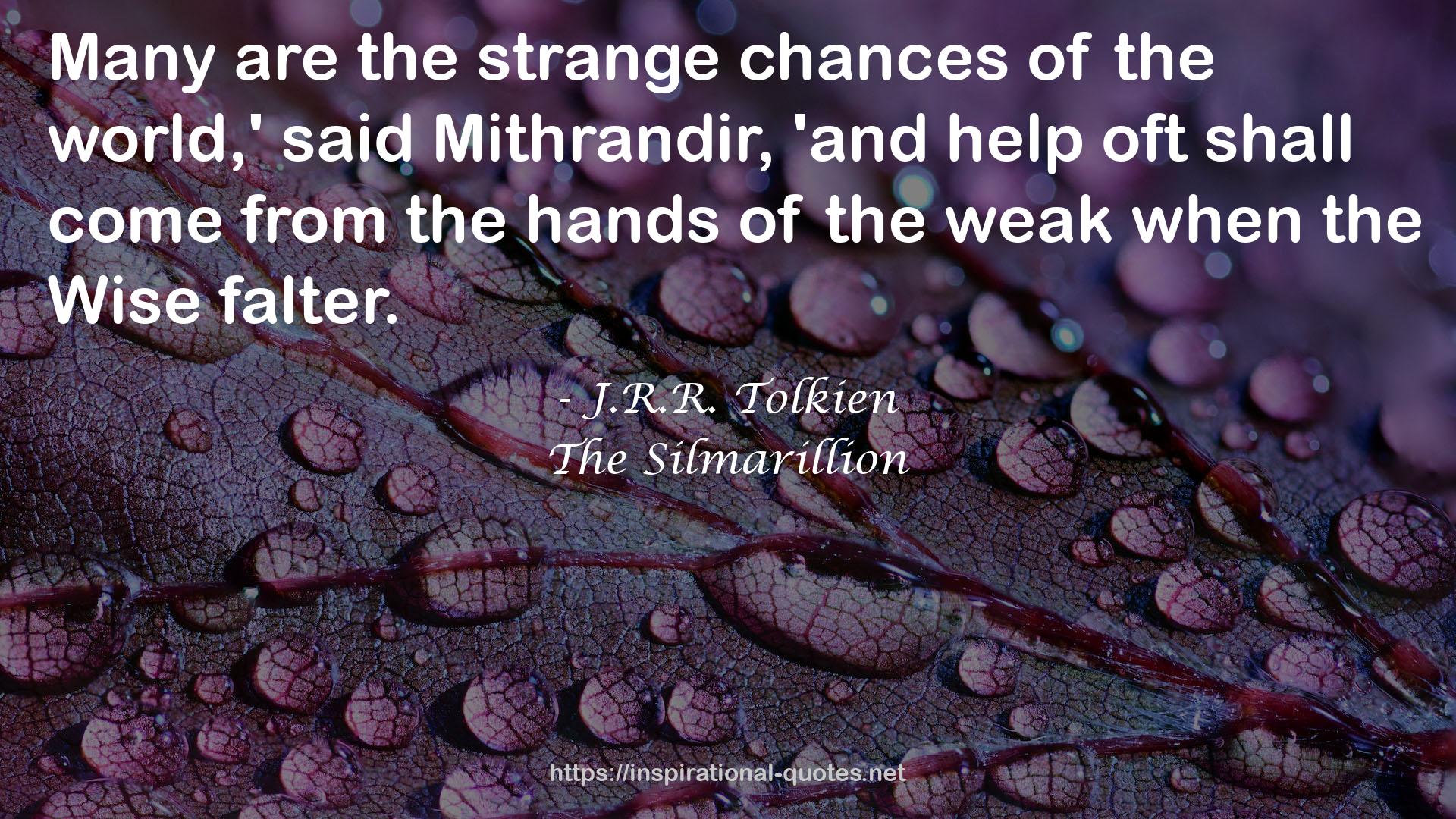 the strange chances  QUOTES