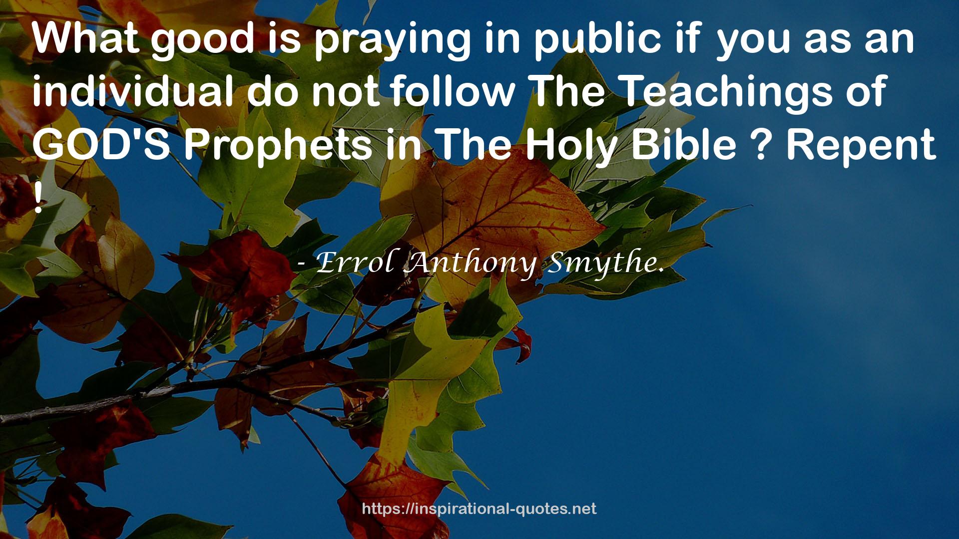 The Teachings of GOD'S Prophets in The Holy Bible  QUOTES