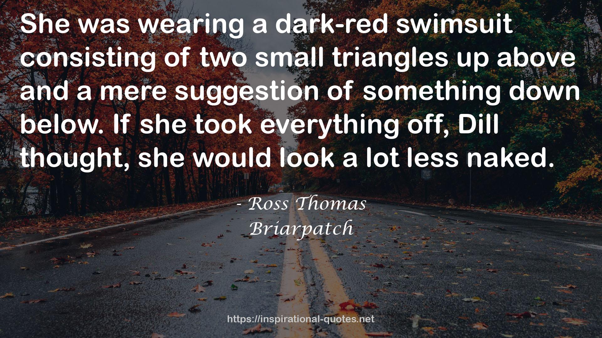 a dark-red swimsuit  QUOTES