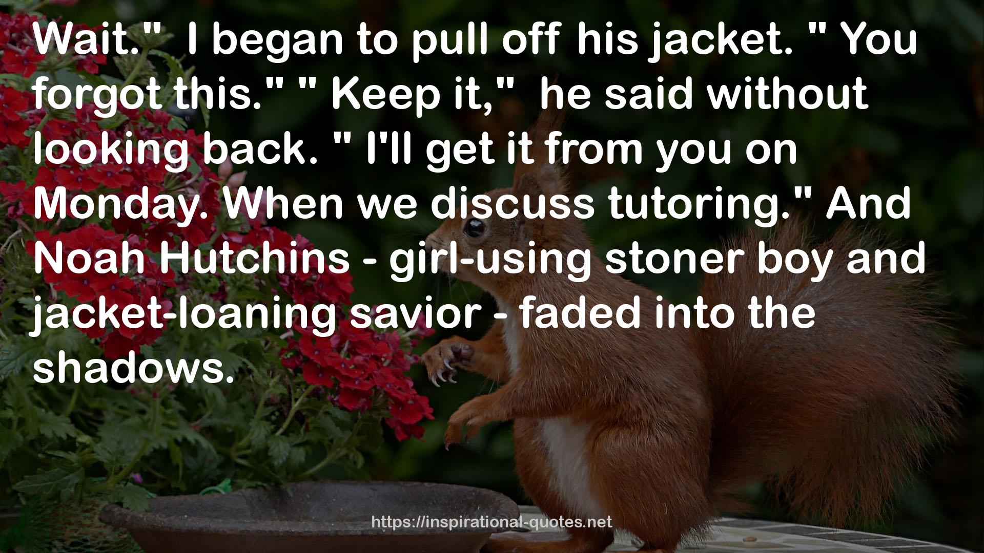 Noah Hutchins - girl-using stoner boy and jacket-loaning savior  QUOTES