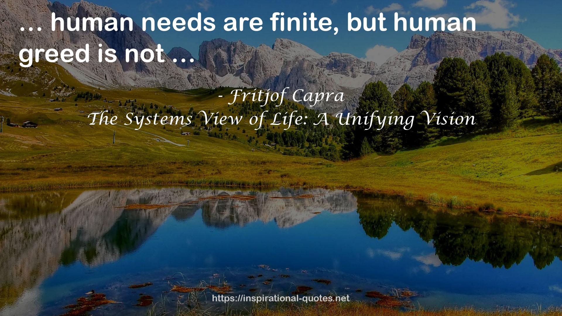 The Systems View of Life: A Unifying Vision QUOTES