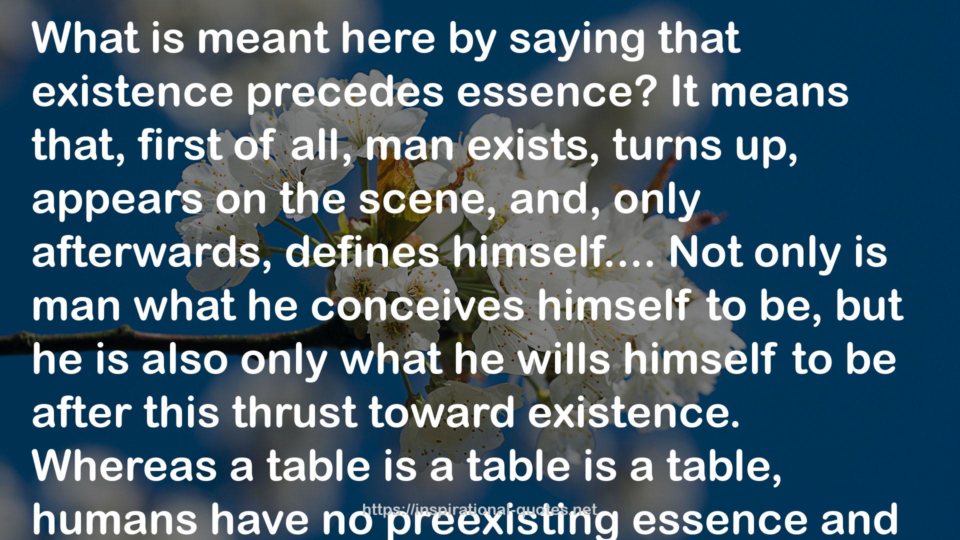 no preexisting essence  QUOTES