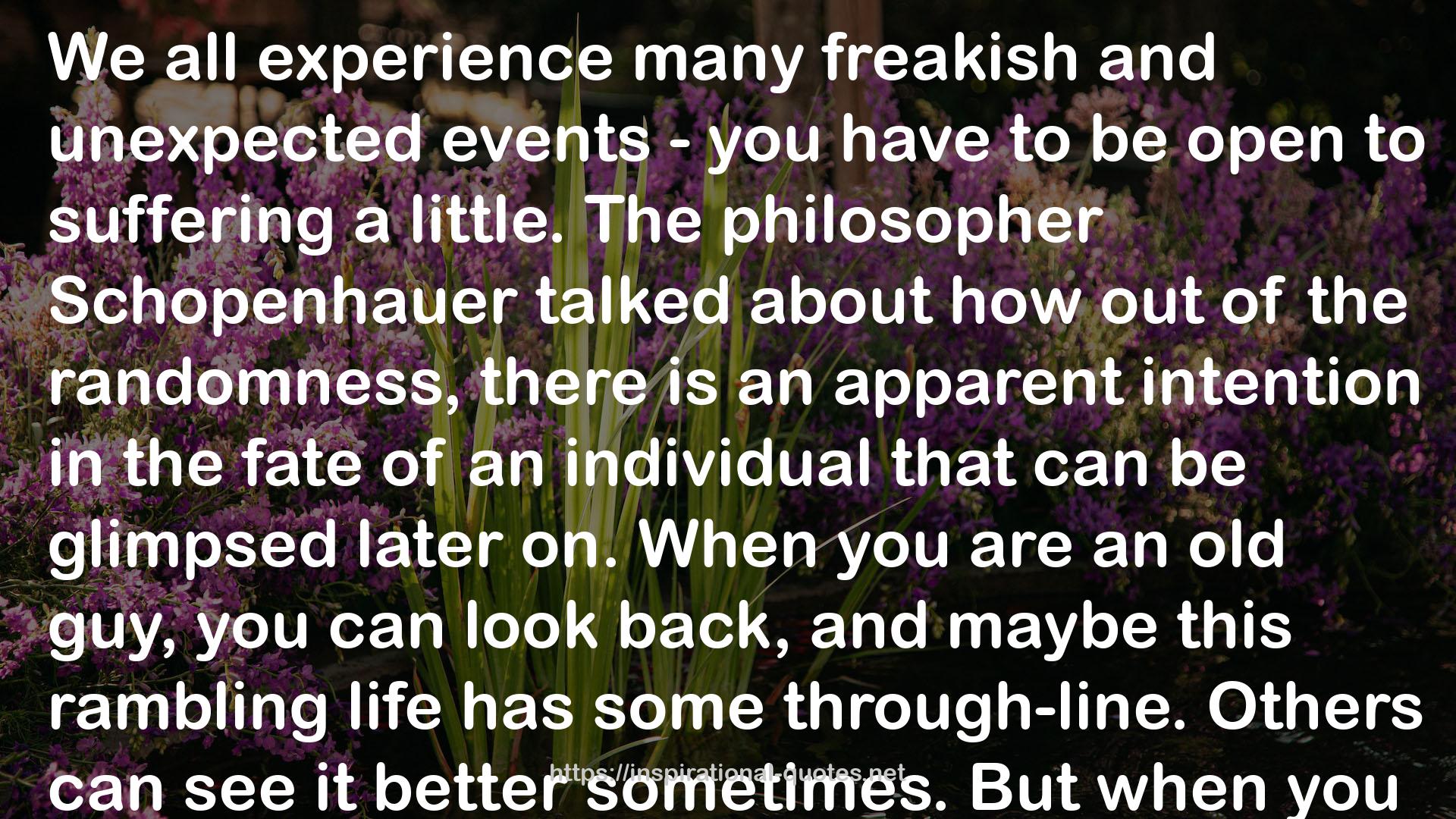 many freakish and unexpected events  QUOTES