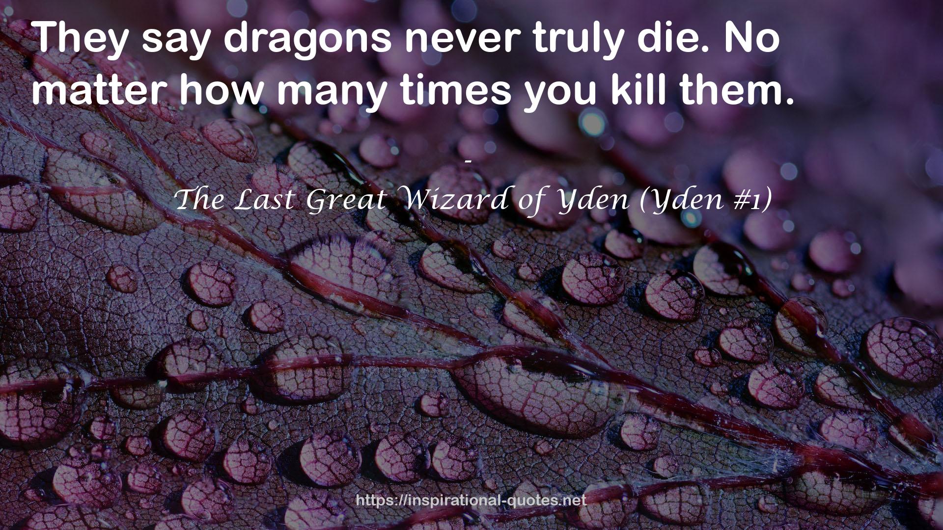 The Last Great Wizard of Yden (Yden #1) QUOTES