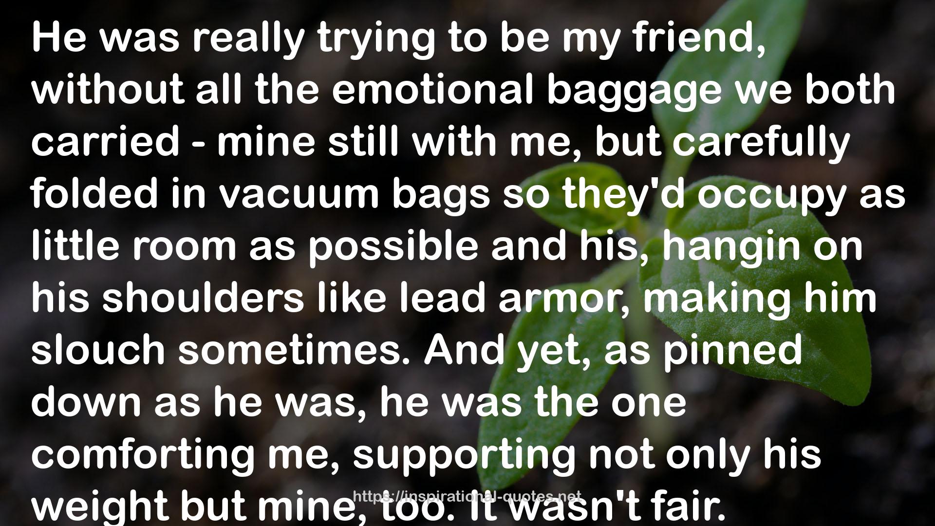 all the emotional baggage  QUOTES