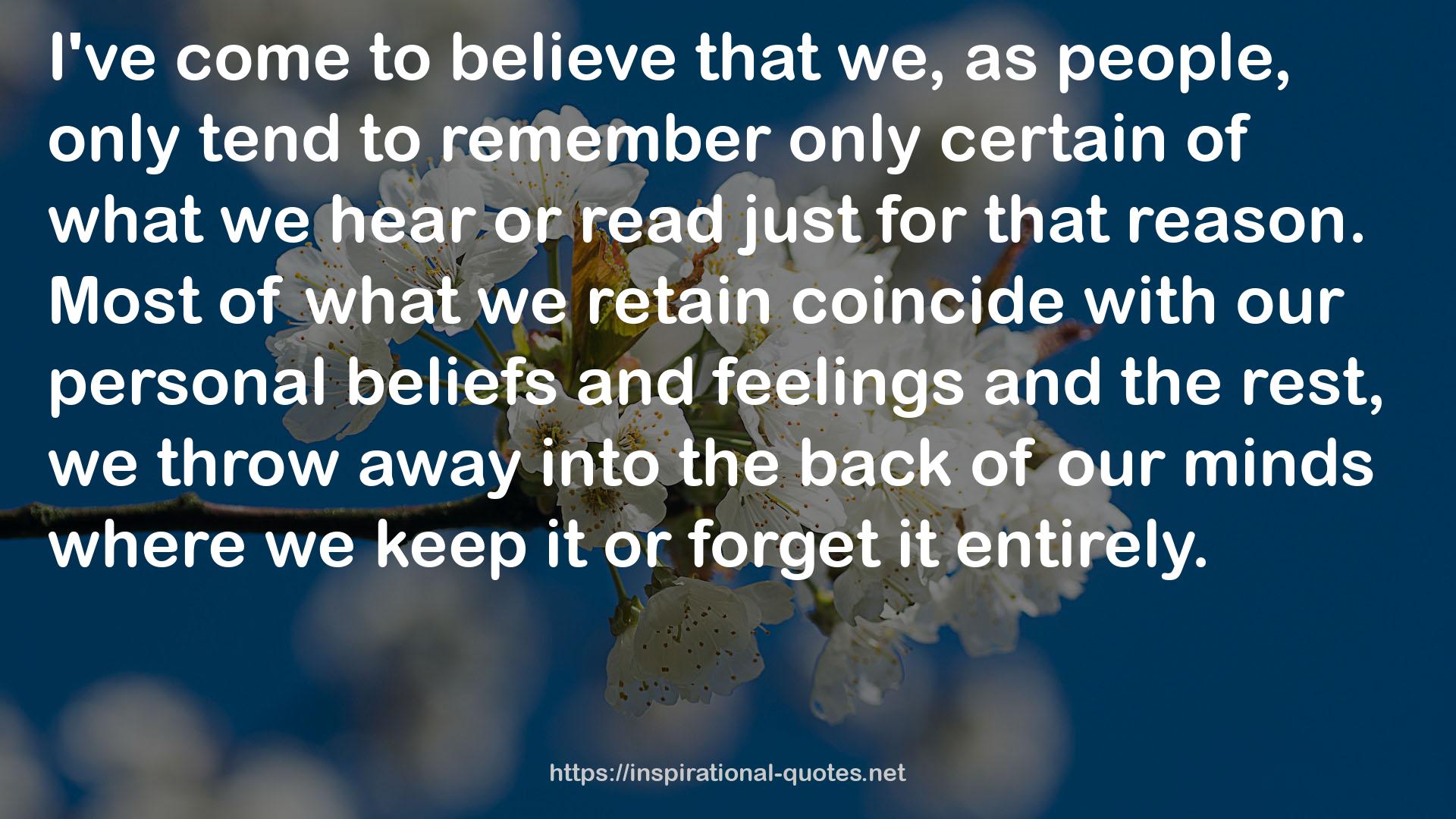 our personal beliefs  QUOTES