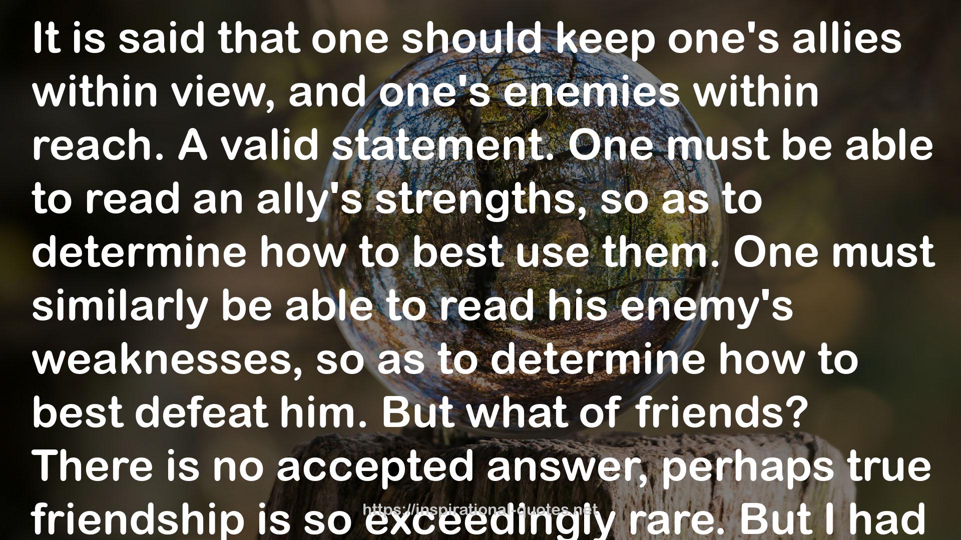 one's allies  QUOTES