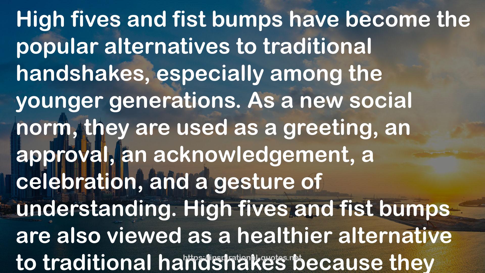 traditional handshakes  QUOTES