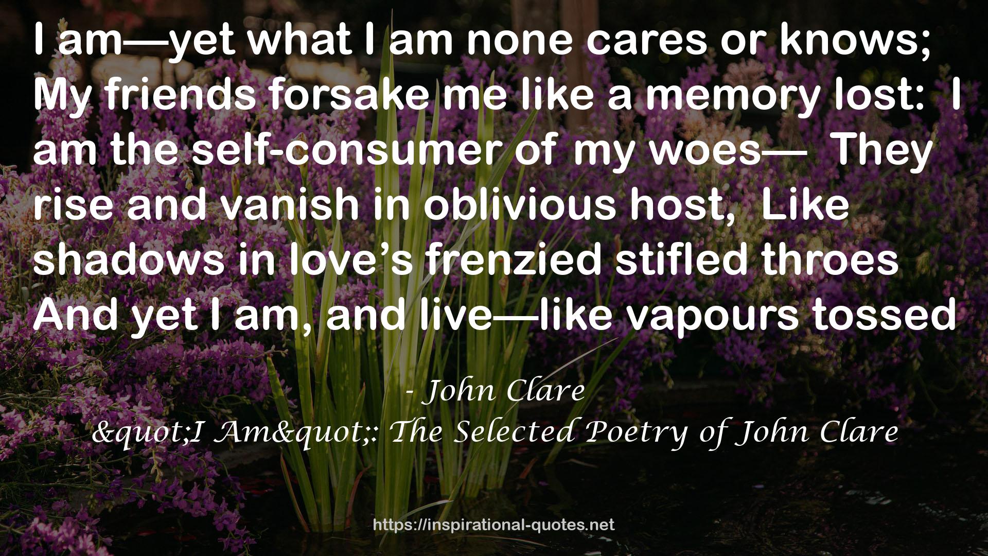 "I Am": The Selected Poetry of John Clare QUOTES