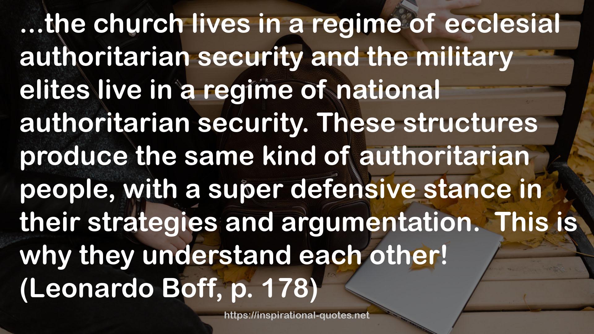 ecclesial authoritarian security  QUOTES