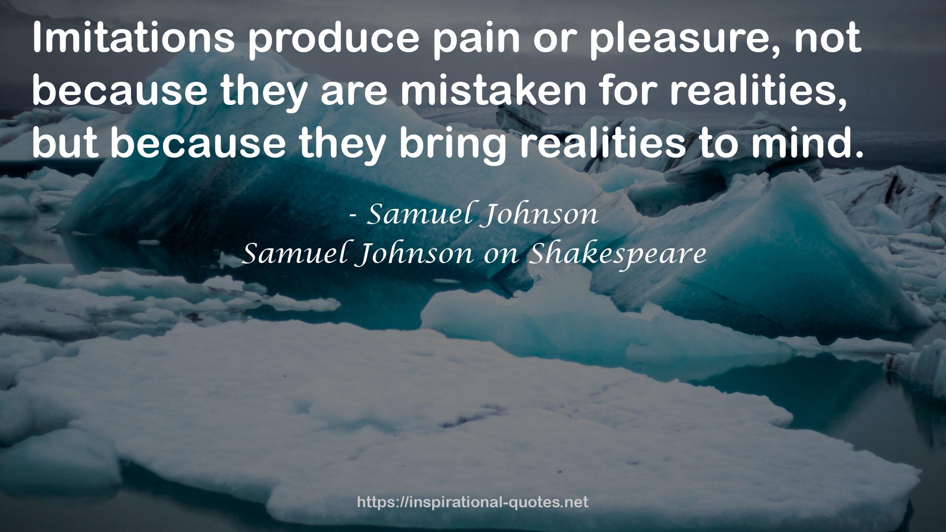 Samuel Johnson on Shakespeare QUOTES