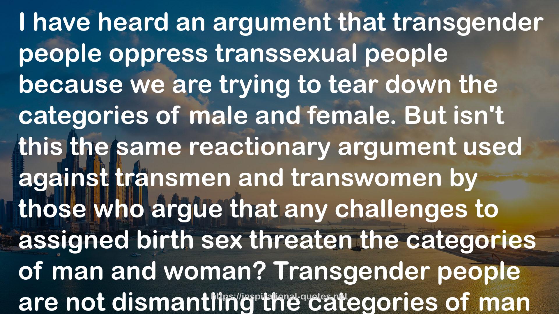 Trans Liberation: Beyond Pink or Blue QUOTES