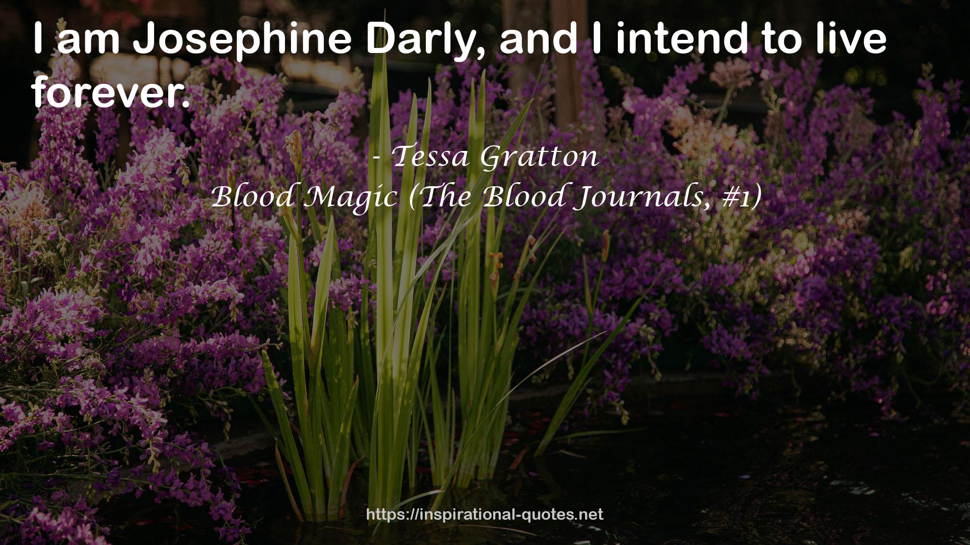 Blood Magic (The Blood Journals, #1) QUOTES