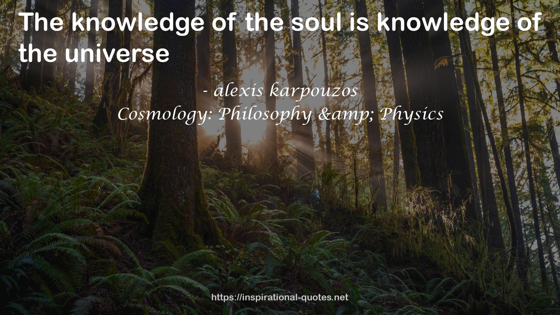 Cosmology: Philosophy & Physics QUOTES