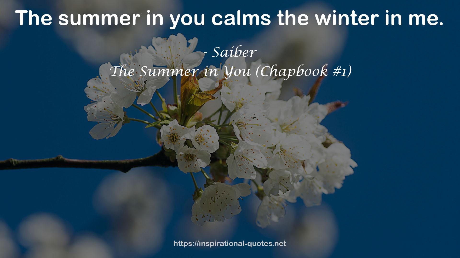 The Summer in You (Chapbook #1) QUOTES