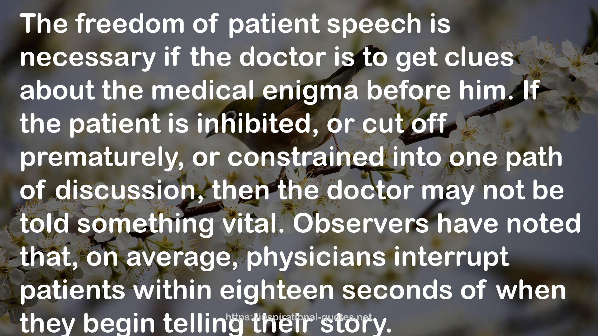 patient speech  QUOTES