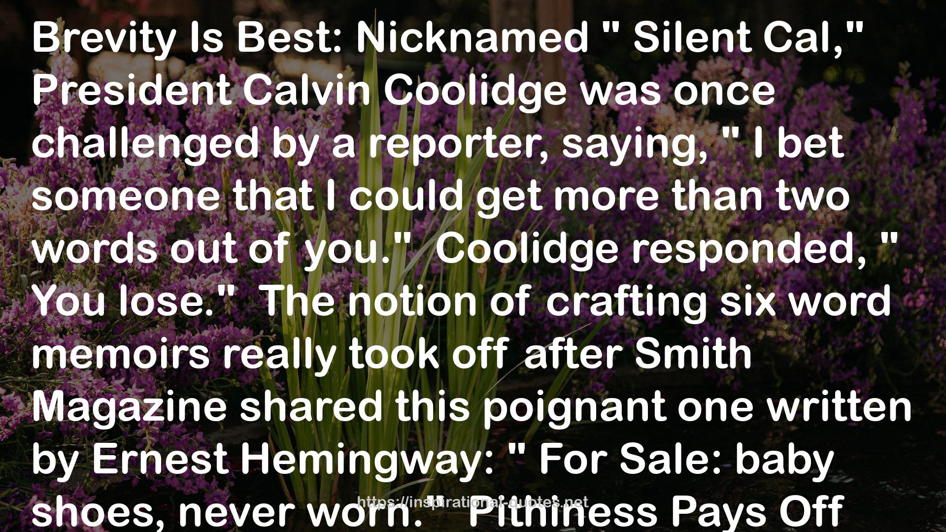 Calvin Coolidge  QUOTES