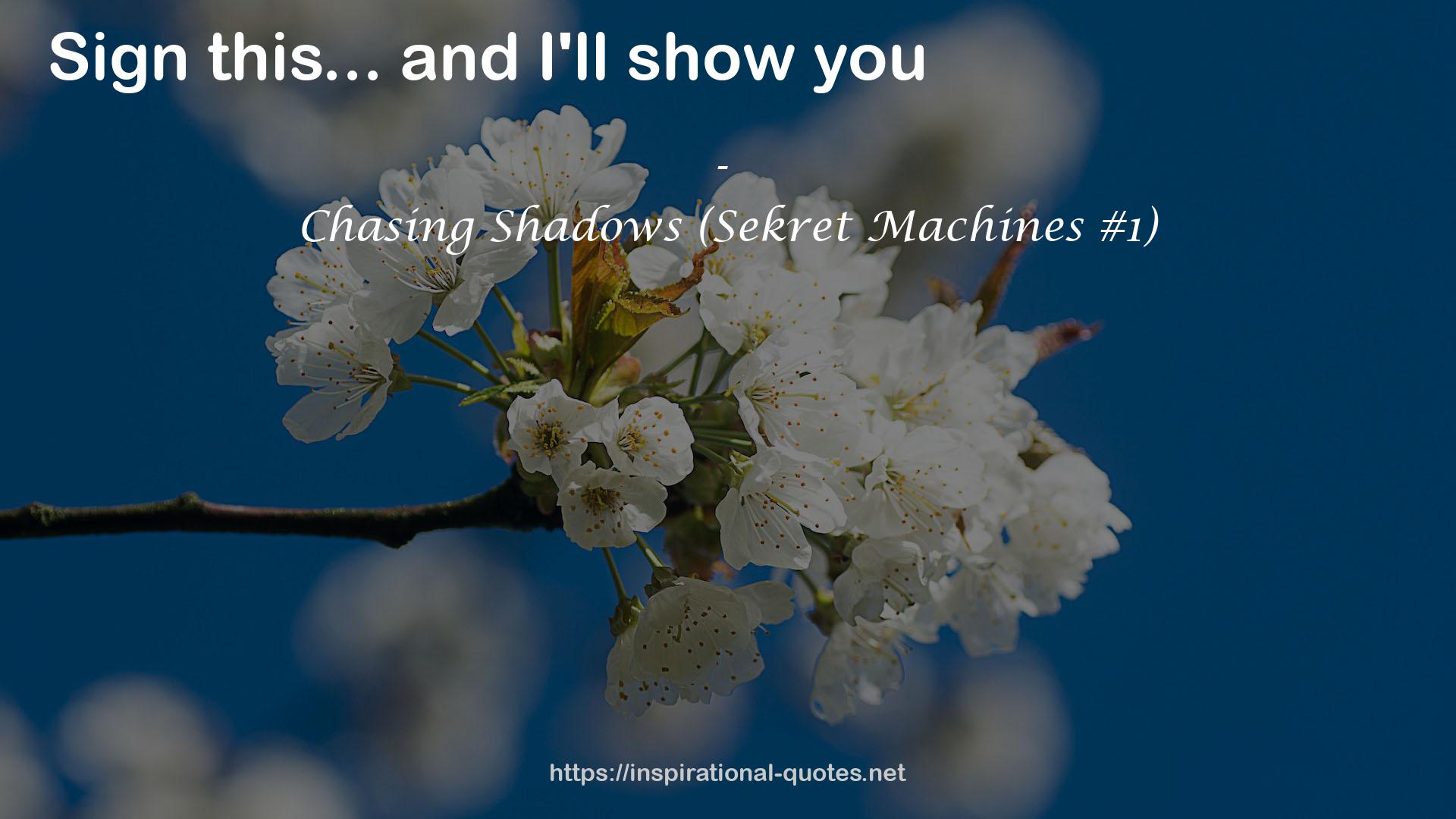 Chasing Shadows (Sekret Machines #1) QUOTES