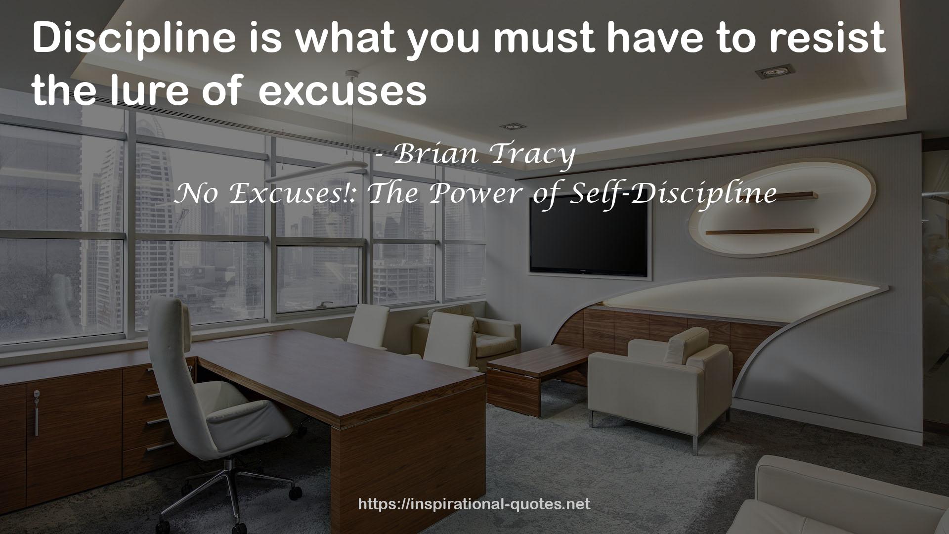 No Excuses!: The Power of Self-Discipline QUOTES