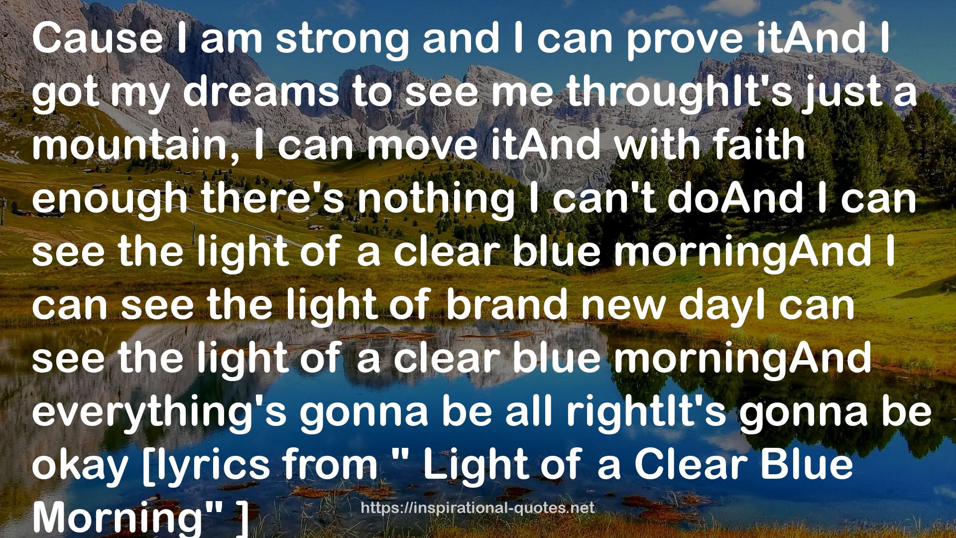 a clear blue morningAnd  QUOTES