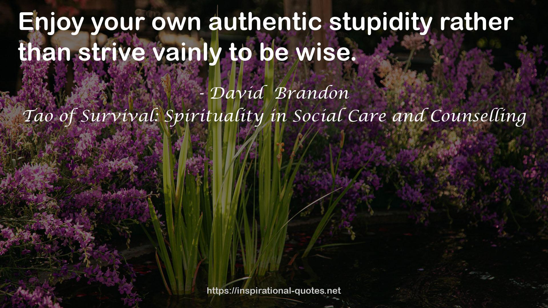 your own authentic stupidity  QUOTES