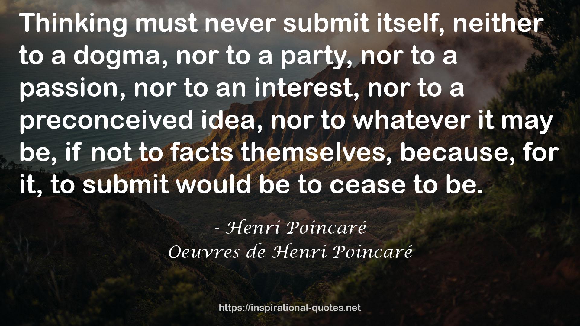 Oeuvres de Henri Poincaré QUOTES