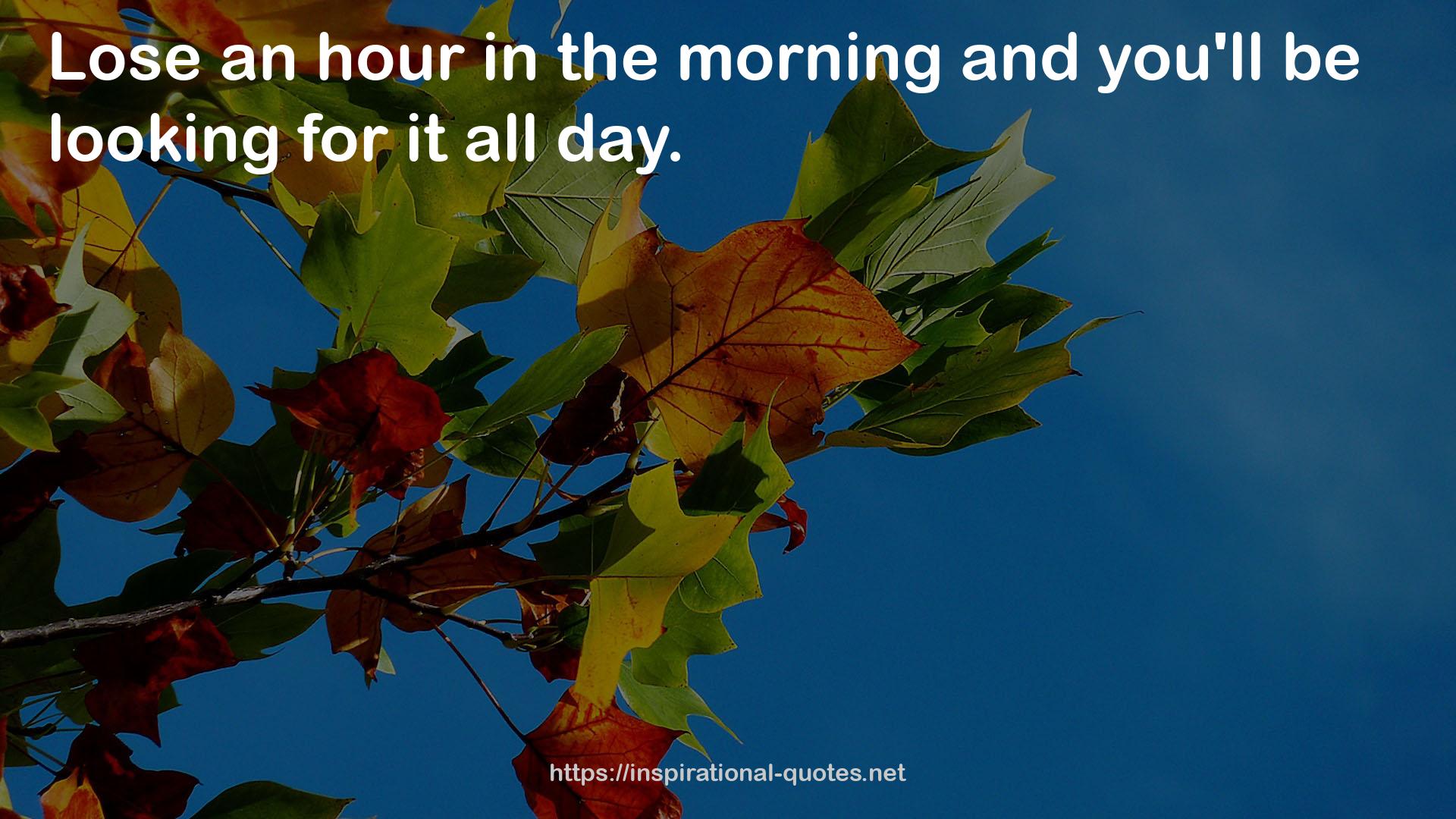 an hour in the morning  QUOTES