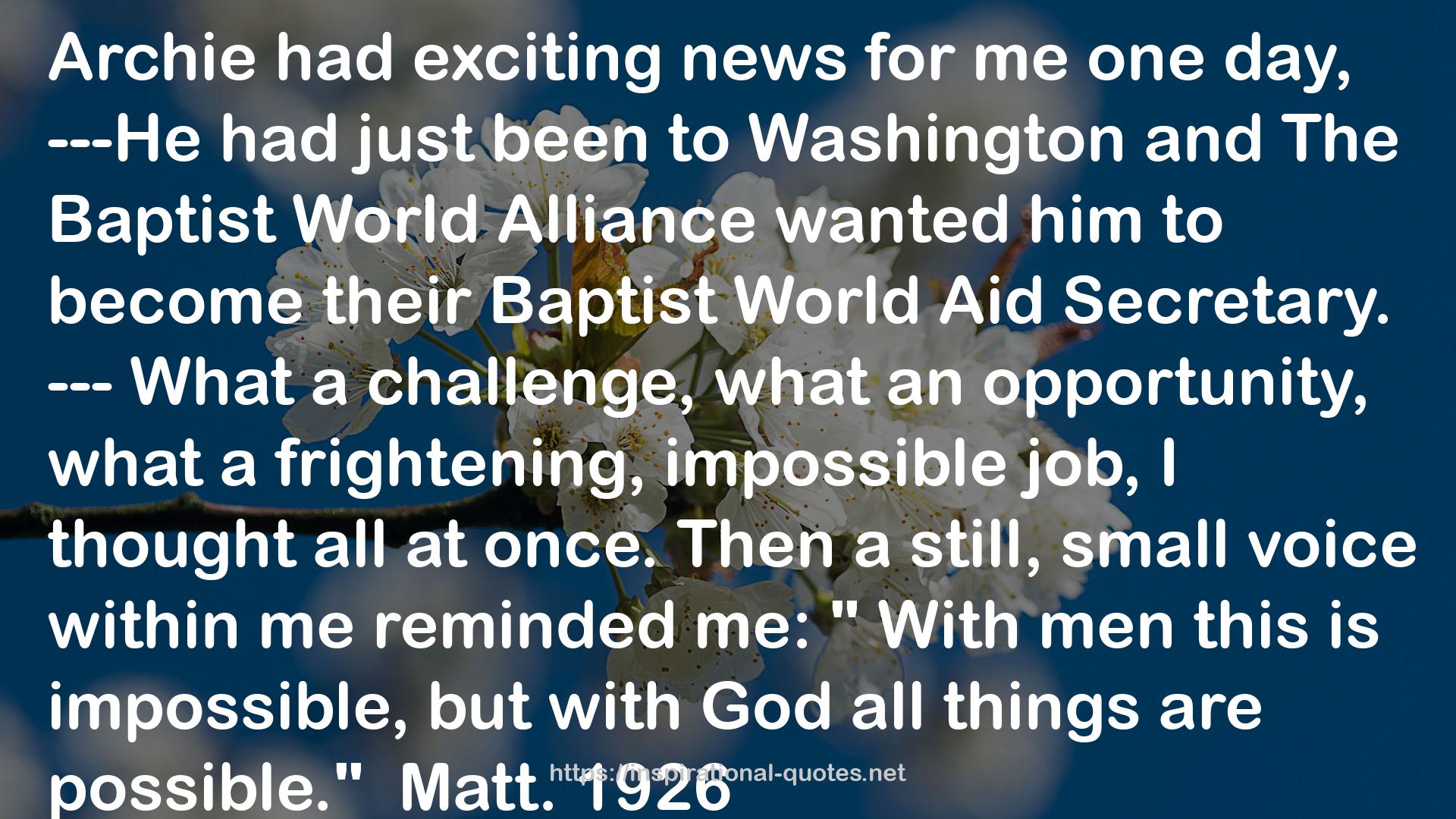 The Baptist World Alliance  QUOTES