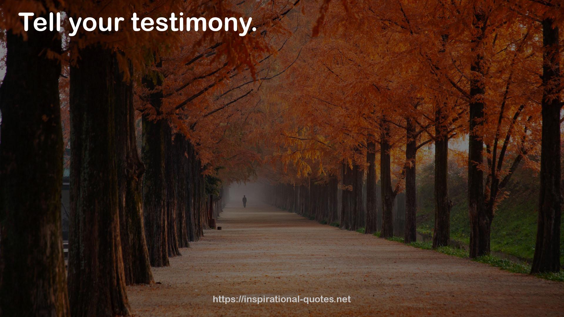 your testimony  QUOTES