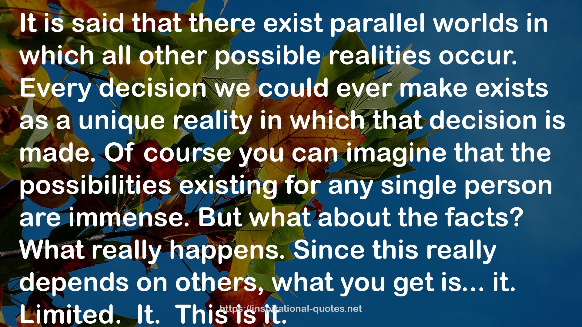 all other possible realities  QUOTES