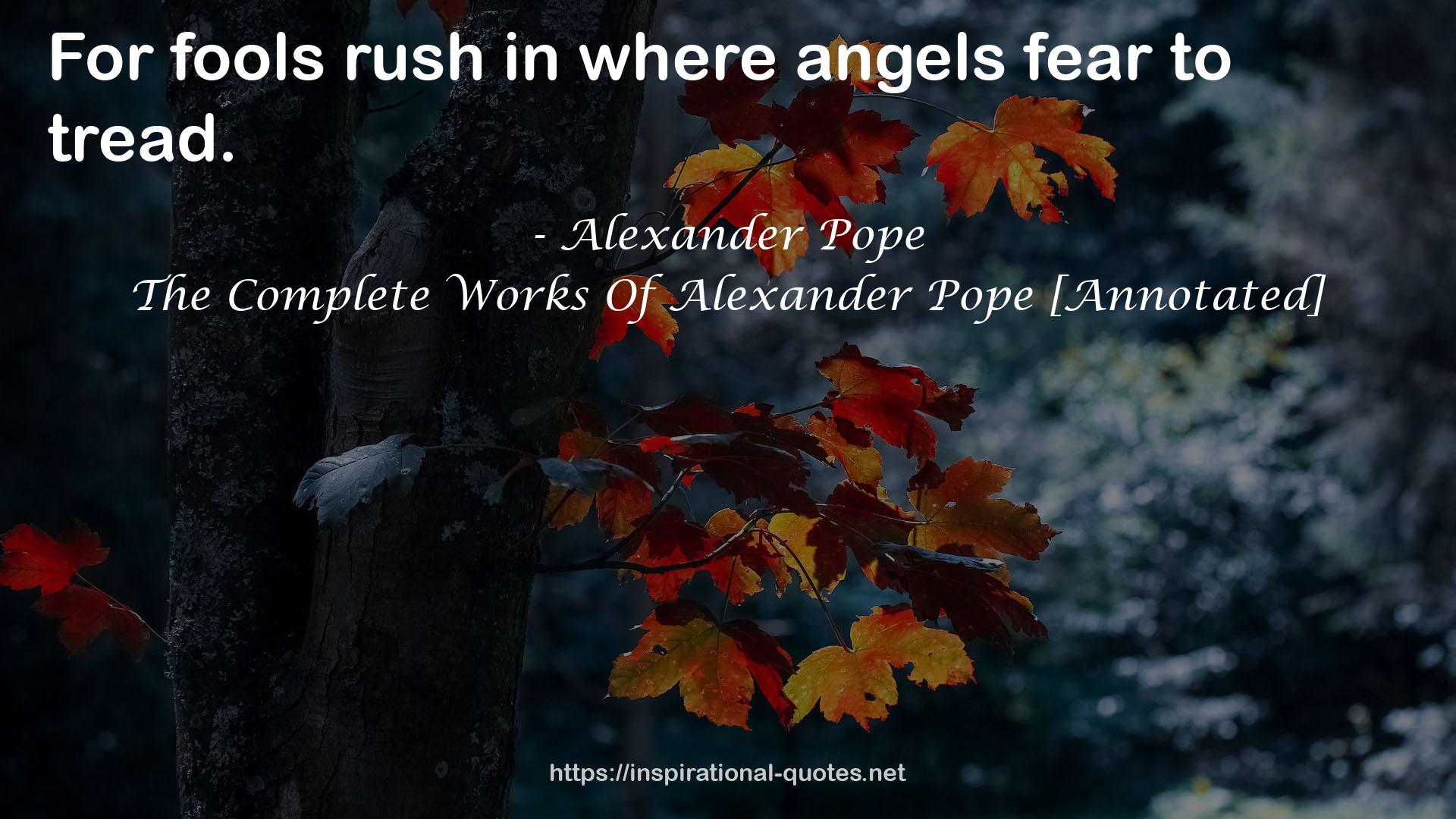 The Complete Works Of Alexander Pope [Annotated] QUOTES