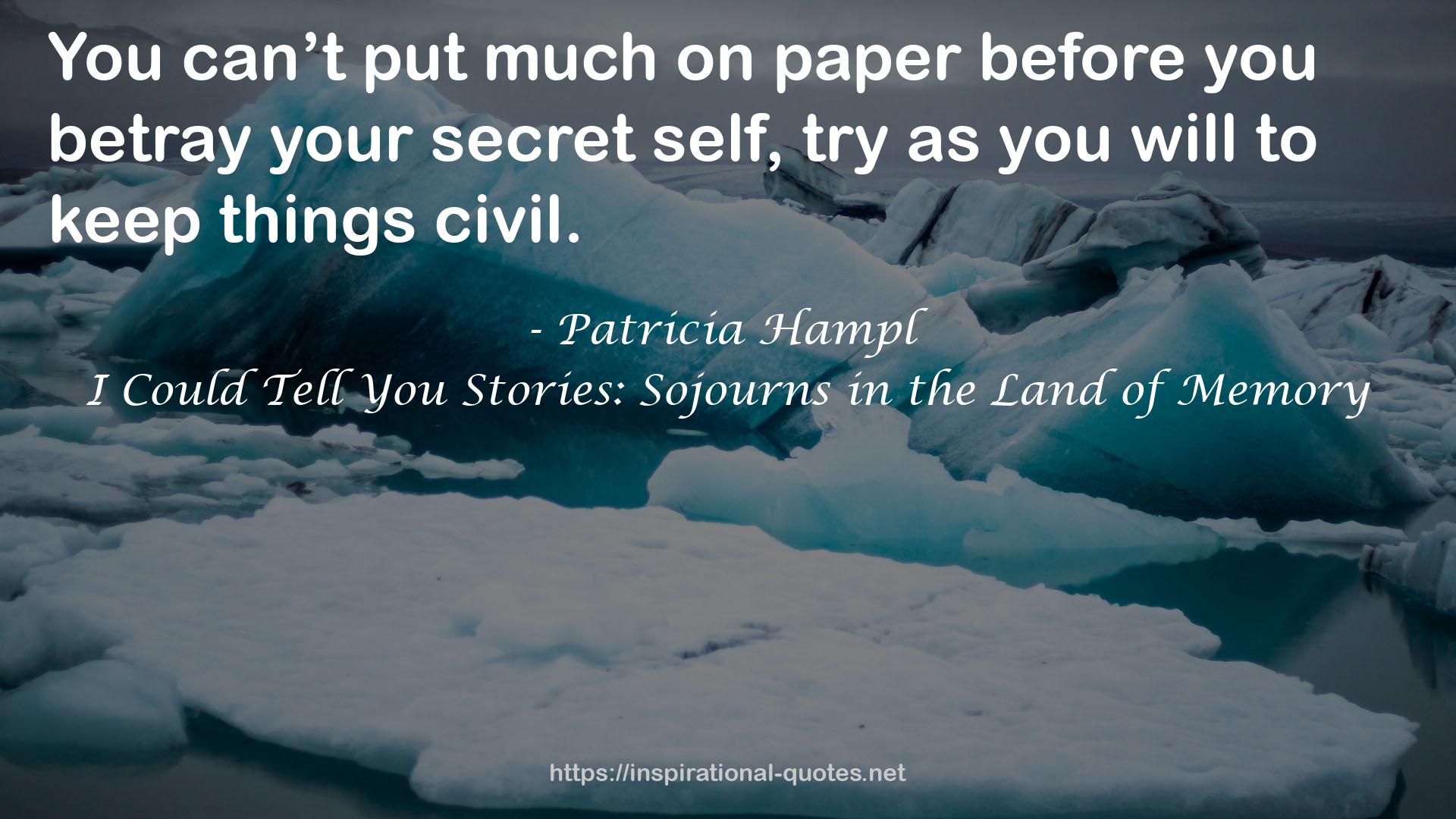 I Could Tell You Stories: Sojourns in the Land of Memory QUOTES