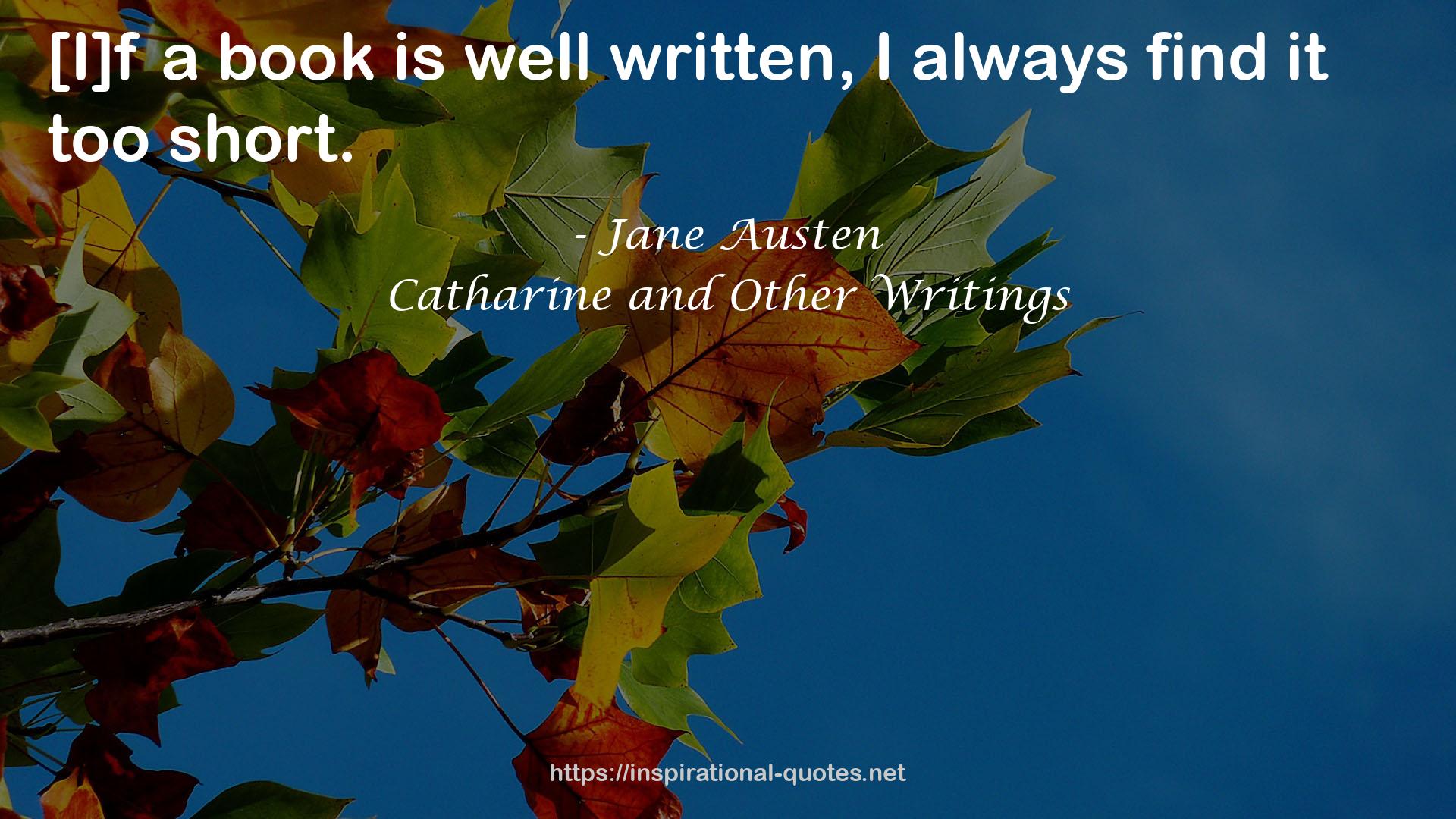 Catharine and Other Writings QUOTES